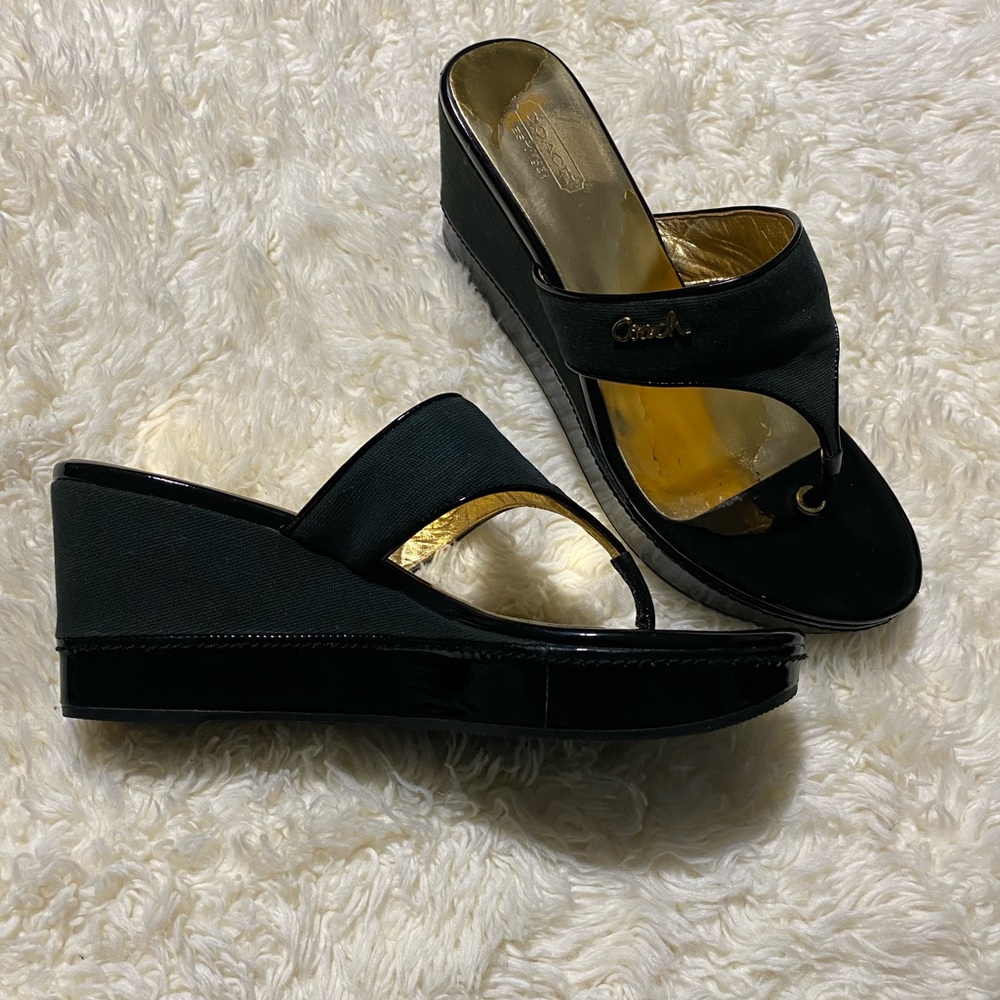 Coach Felecia Thong Wedge Sandals
